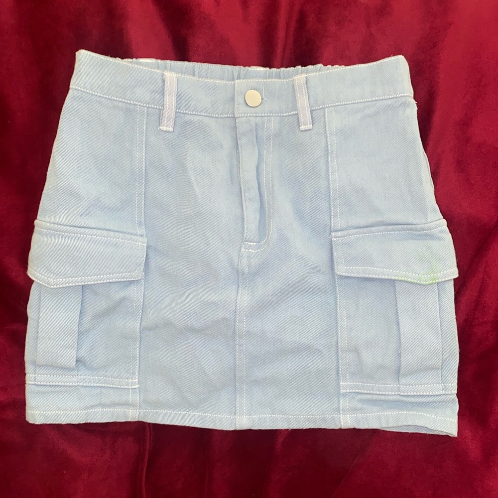 Blue cargo miniskirt